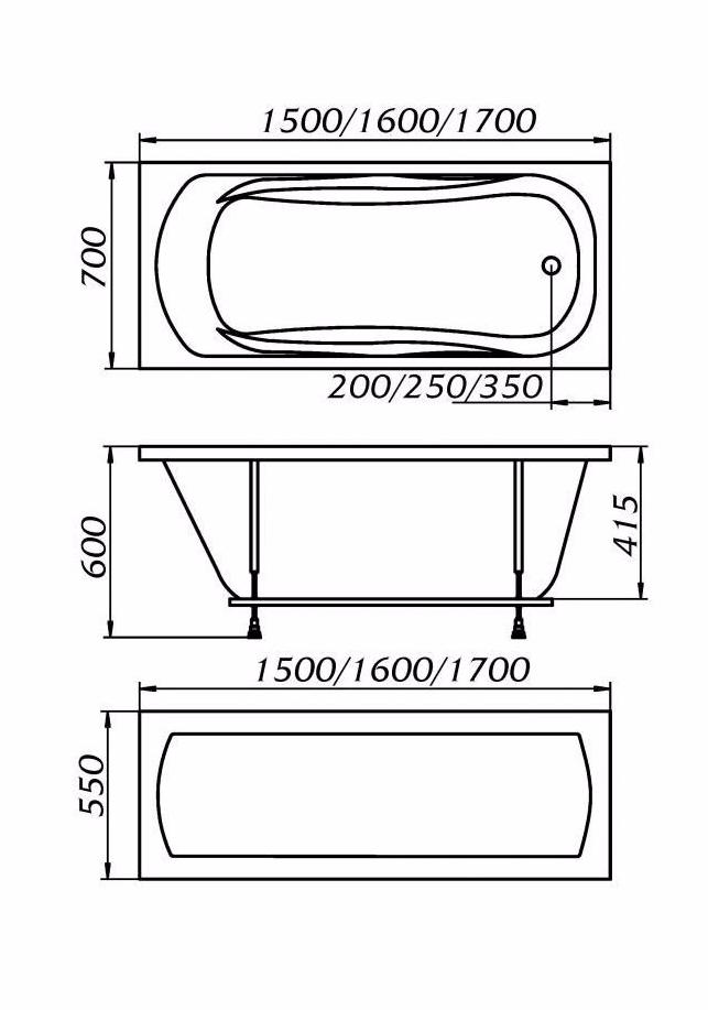 Акриловая ванна 1MarKa Classic 150x70 А