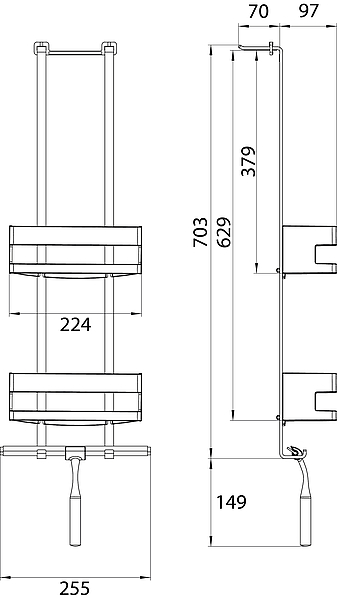 Полка Emco System2 3545 001 27, 25 см хром