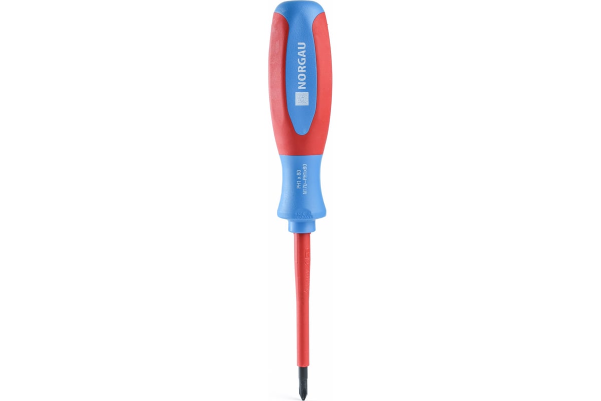 Крестовая диэлектрическая отвертка Norgau PH1x80 мм, тип N170-PH1x80 067073010
