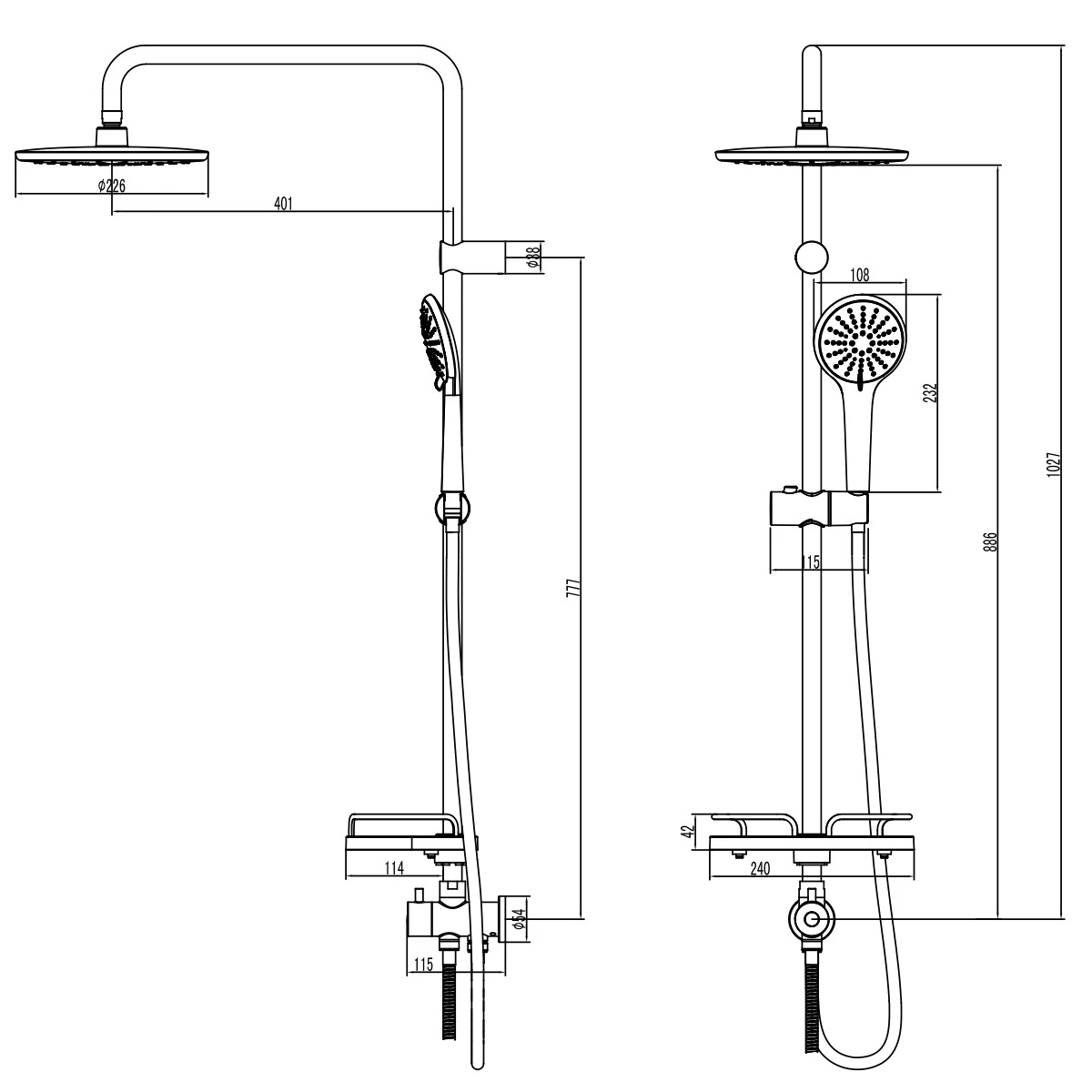 Душевая стойка Lemark Bronx LM3788BL черный