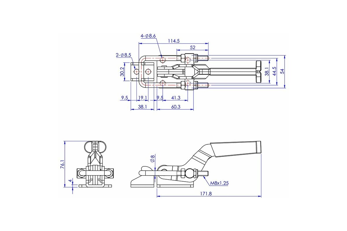 Защелка WOODWORK с блокировкой, усилие 900 кг GH-40341