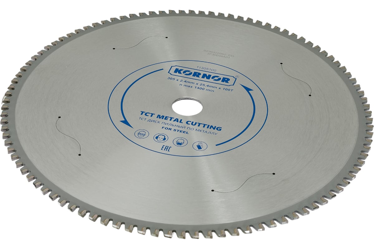 Диск пильный TCT для стали 305x2.4x25.4 мм, 100 зубьев KORNOR 11305100