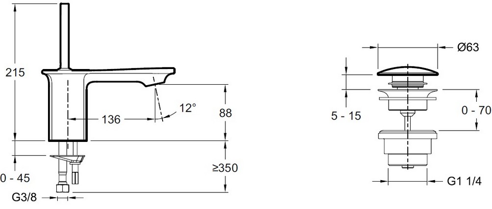 Смеситель для раковины Jacob Delafon Stance E14760-CP