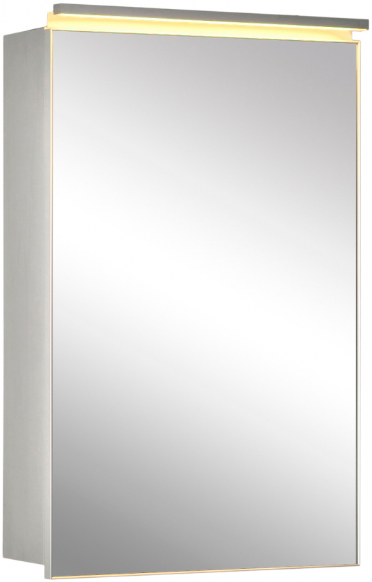 Зеркальный шкаф De Aqua Алюминиум 50 см, с подсветкой, серебро