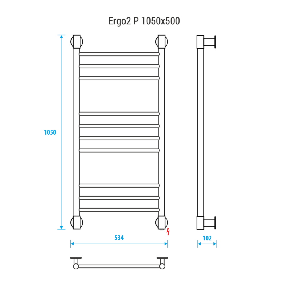 Полотенцесушитель электрический Energy Ergo2 P EETRERGO2P1055 50x105 хром