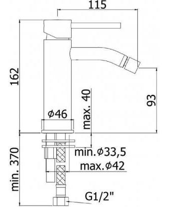 Смеситель для биде Paffoni Light LIG131NO черный матовый