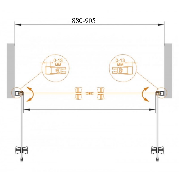 Душевая дверь Cezares Eco ECO-O-B-2-90-P-Cr 90x190 рифленая