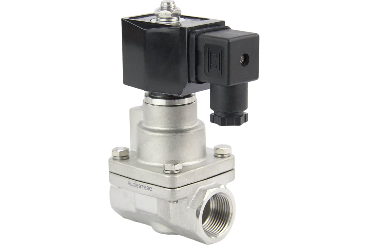 Электромагнитный клапан DN.ru V2W-1001P-NC Ду32 Ру0.4-16 НЗ PTFE 220В AC D130-02351
