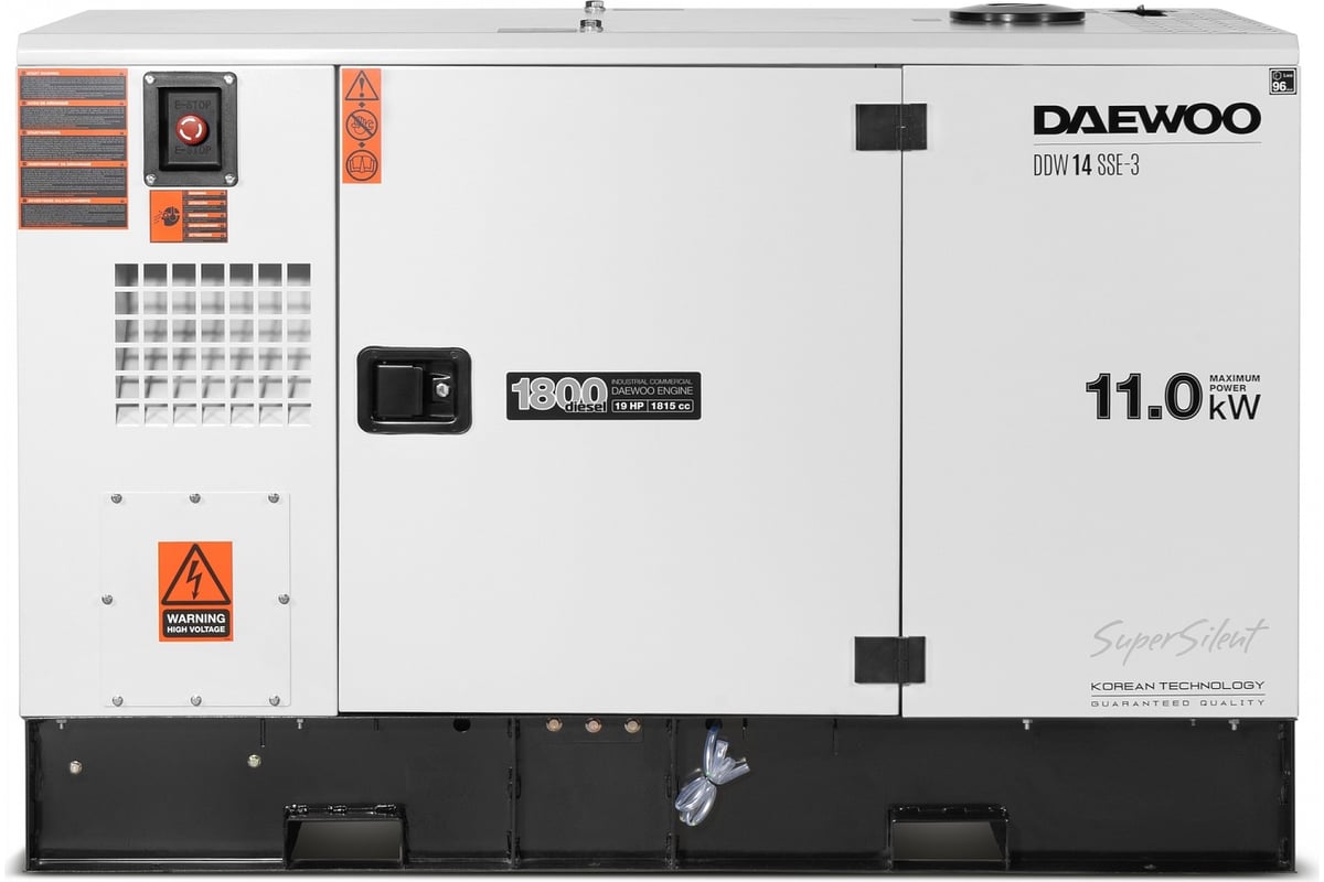 Дизельный генератор Daewoo с водяной системой охлаждения DDW 14 SSE-3