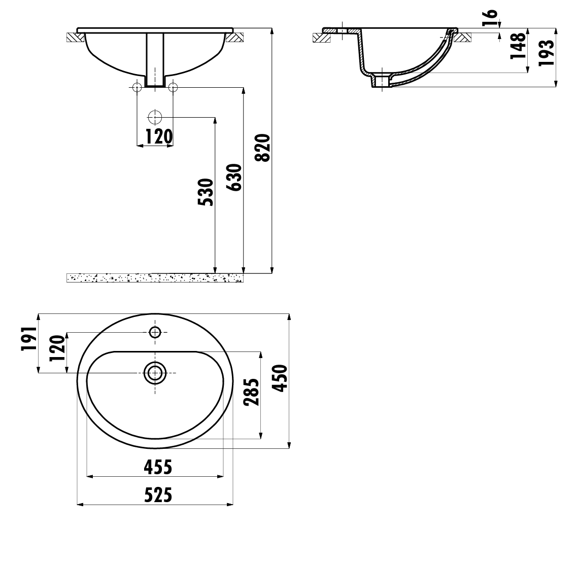 Раковина Creavit TP225-00CB00E-0000 52 см белый