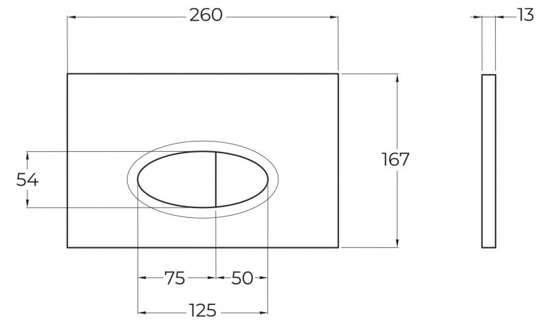 Кнопка смыва BelBagno BB050CR.MAT для BB020, BB025, BB026, матовый хром