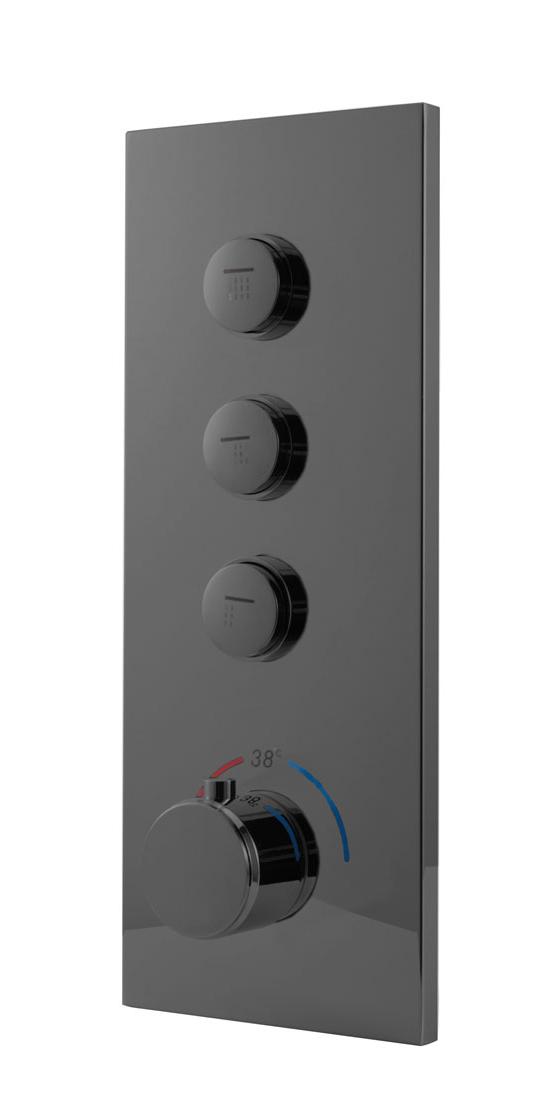 Душевой набор Vincea Inspire VSFW-433TI4GM термостат, вороненая сталь