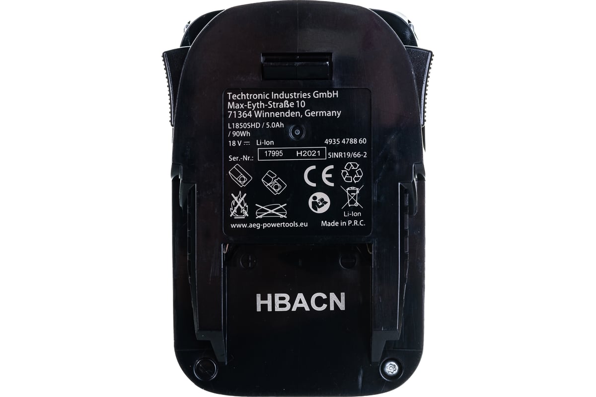 Аккумулятор L1850SHD 18В, 5Ач, Li-Ion AEG 4935478860
