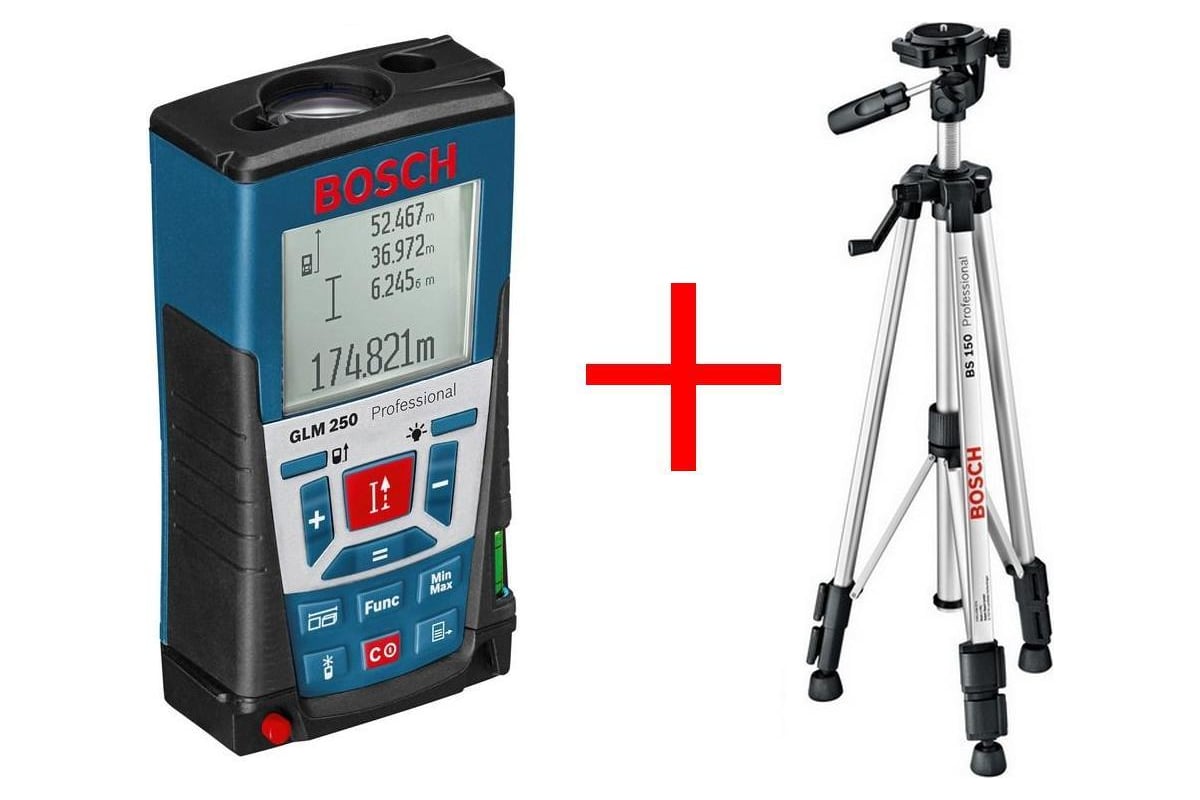 Лазерный дальномер Bosch GLM 250 + штатив BS 150 0.615.994.02J