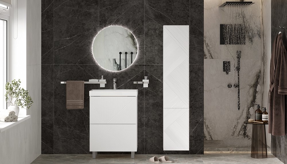 Тумба с раковиной Velvex Edge 60 см напольная