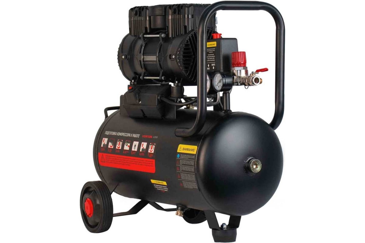 Компрессор Verton air ac-24/260 230 В, 50 Гц, безмасляный, 260 л/м, 24л, 8б, 1,5 кВт, 2850 об/мин, рапид/быстросъем 01.13824.13923