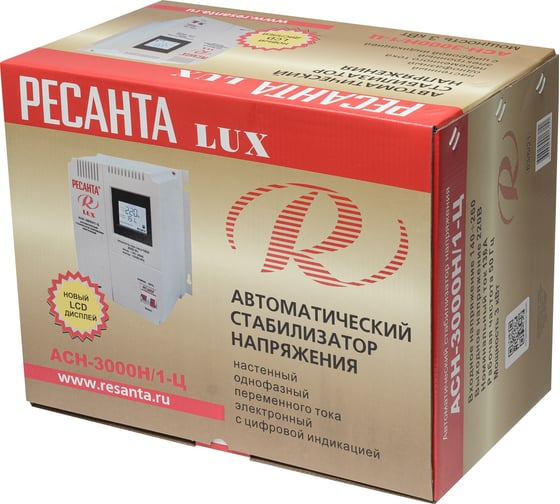 Стабилизатор напряжения Ресанта АСН 3000 Н/1-Ц Lux 63/6/21