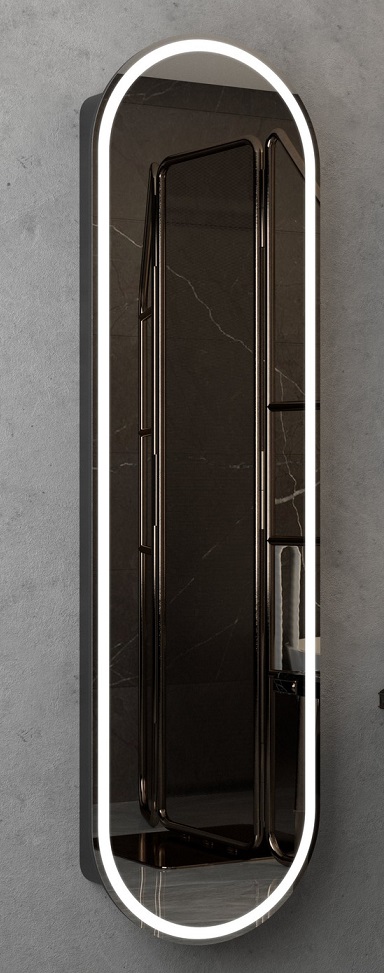 Зеркальный шкаф Континент Elmage Black LED 45x160 с подсветкой, МВК048