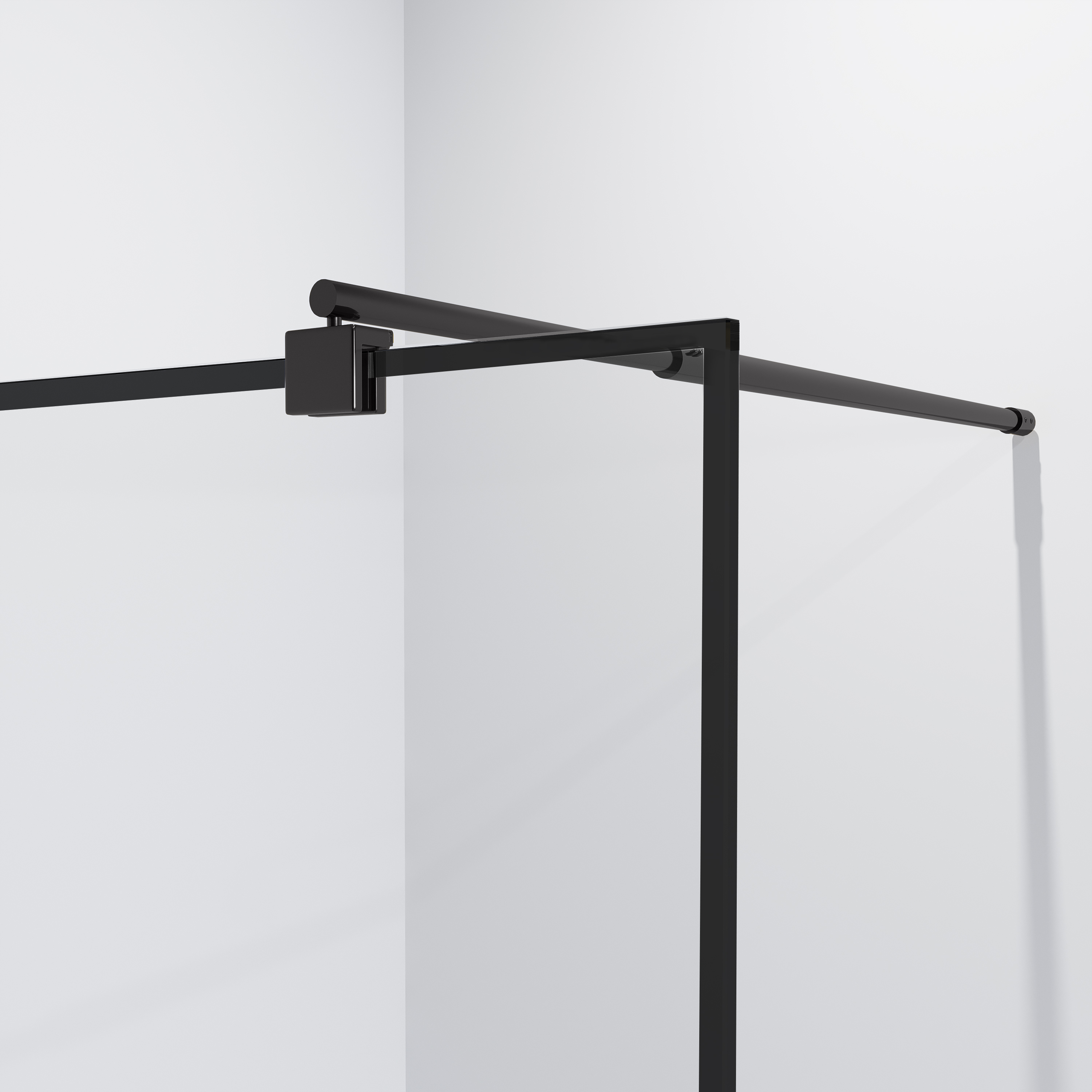 Душевая перегородка Niagara Eco NG-552-70BLACK 70x190 стекло с рисунком клетка, черный