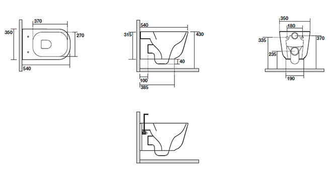 Подвесной унитаз Kerasan Tribeca безободковый