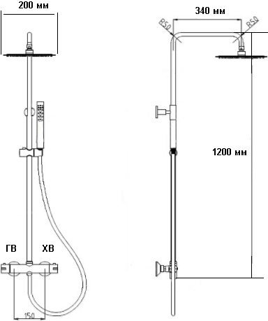 Душевая стойка RGW Shower Panels SP-21 хром, термостат