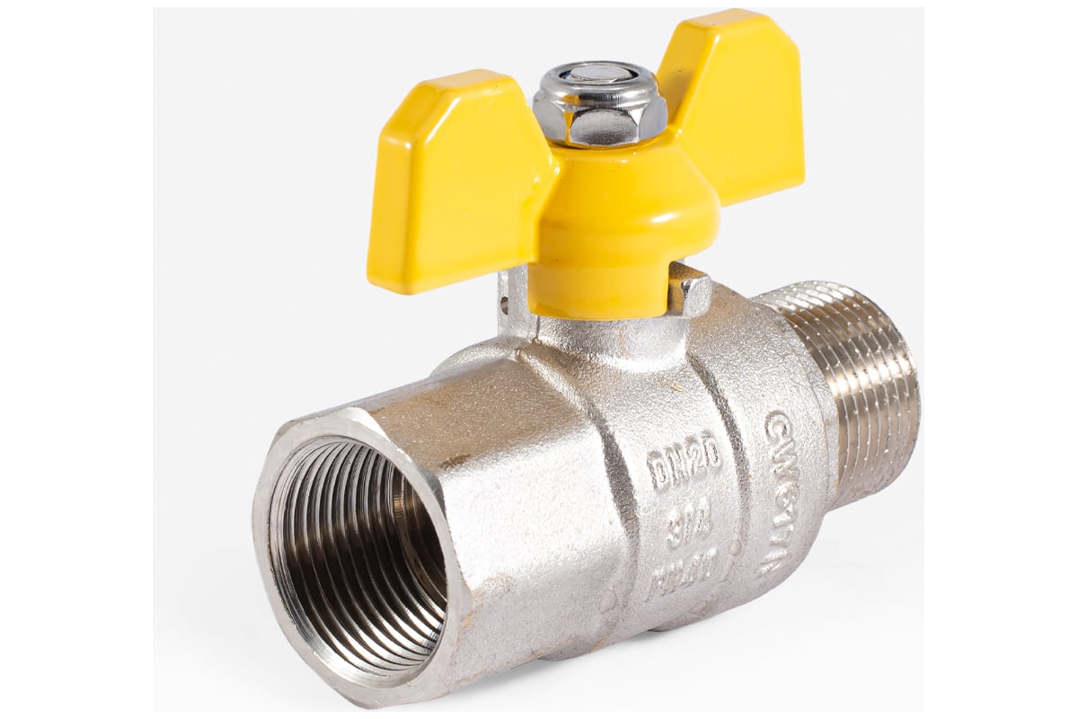 Шаровой кран для газа PROFACTOR PF GAS ручка бабочка, в/н 3/4 дюйма PF GBV 337