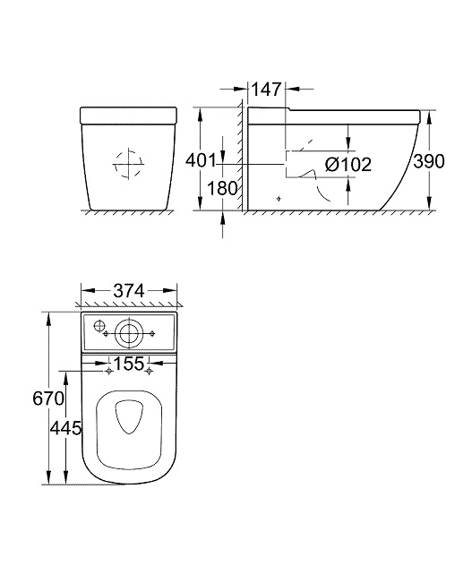 Унитаз-компакт Grohe Euro Ceramic 39338000/39332000