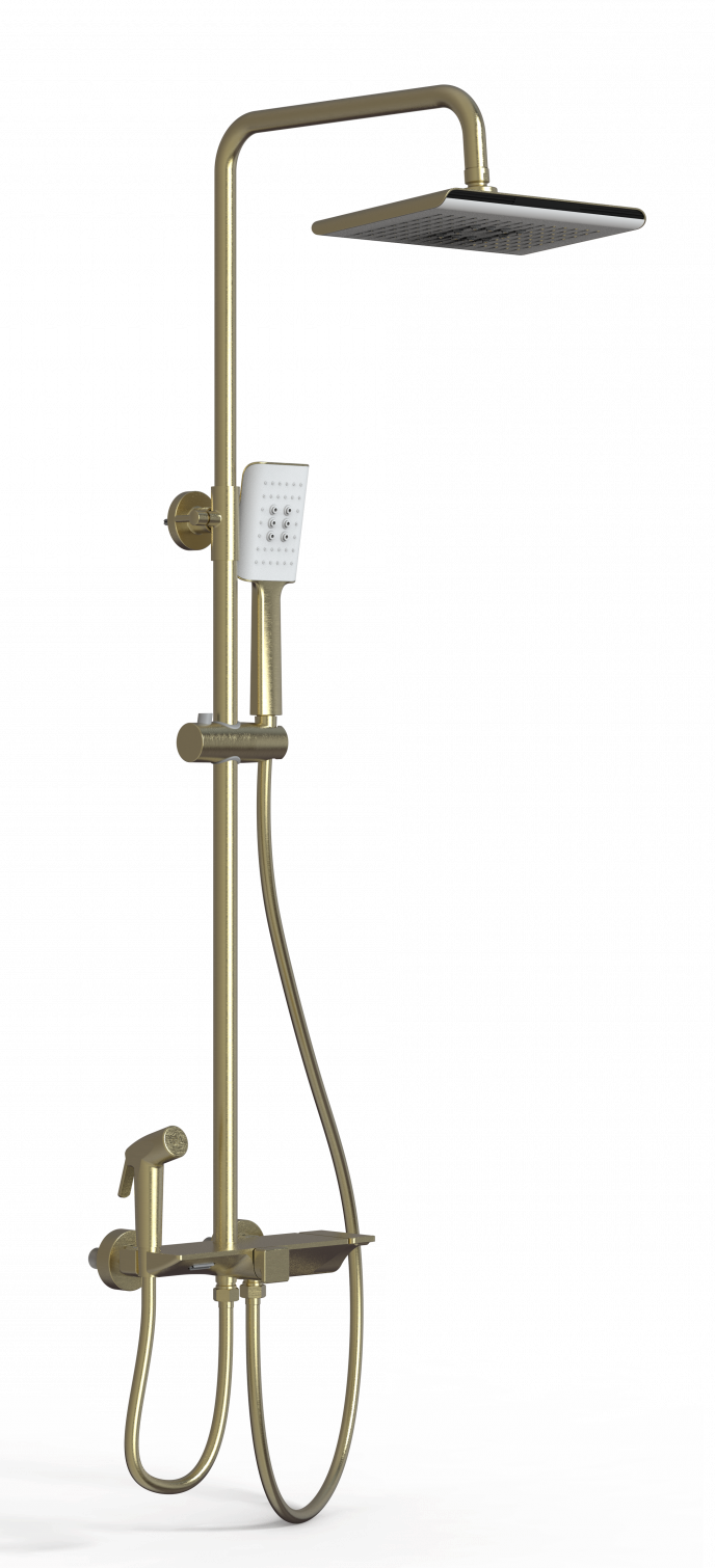 Душевая стойка Wonzon&Woghand WW-B3310-BG термостат, брашированное золото