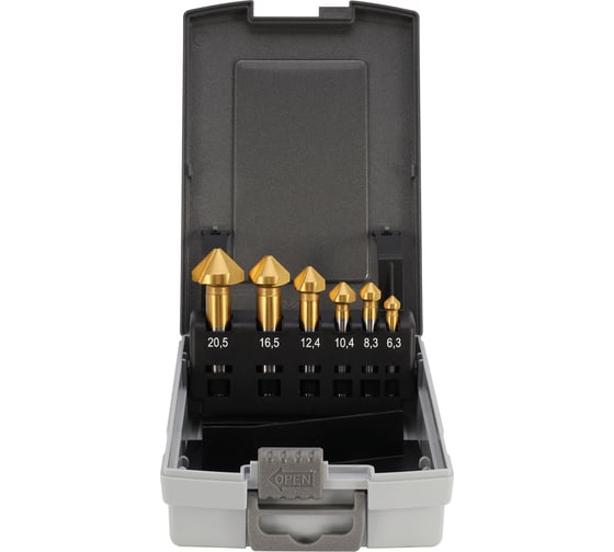Набор зенковок H-Tools 90гр. 6.3-20.5мм 3z HSSE-Co5 TiN 6шт 795806EHT