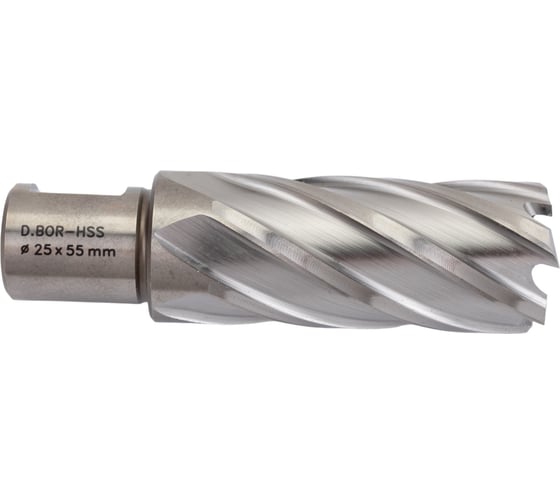 Сверло корончатое HSS по металлу (25х55/88 мм; Weldon 19) D.BOR CD-HSS-055-025-W