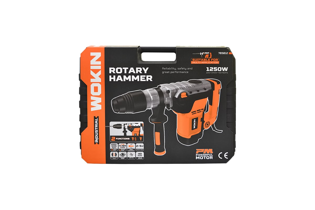 Усиленный перфоратор Wokin 1250 Вт, 2-9 Дж, sds-max, 220-240 В 1353015