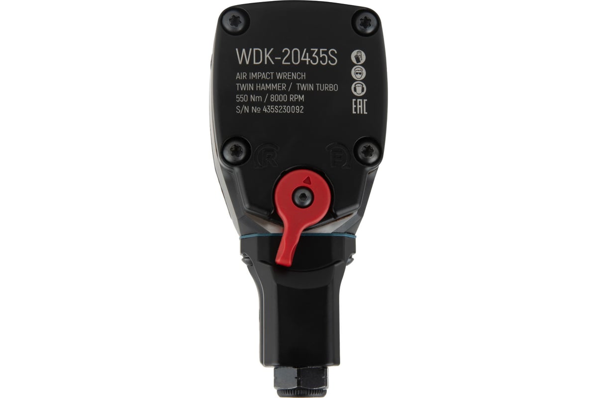Пневматический ударный гайковерт Wiederkraft TWIN TURBO компактный 1/2, 550 Нм WDK-20435S
