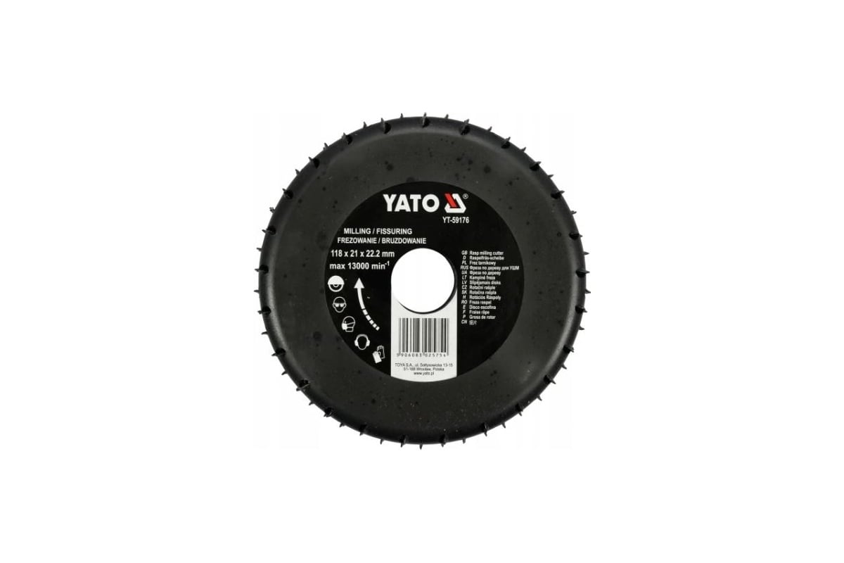 Фреза по дереву для УШМ 118 мм Yato YT-59176
