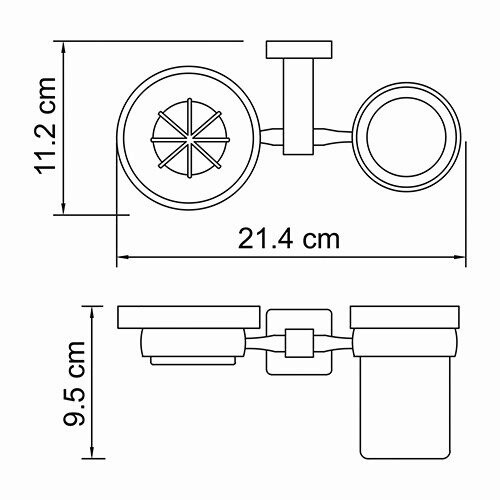 Держатель для стакана WasserKRAFT Lippe K-6526 с мыльницей