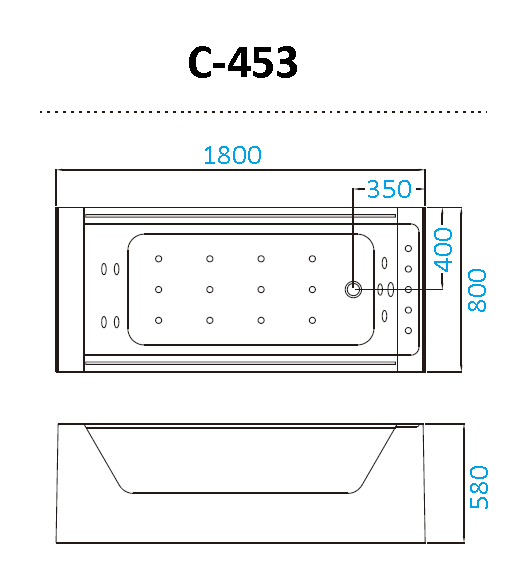 Акриловая ванна CeruttiSPA C-453 180x80 см