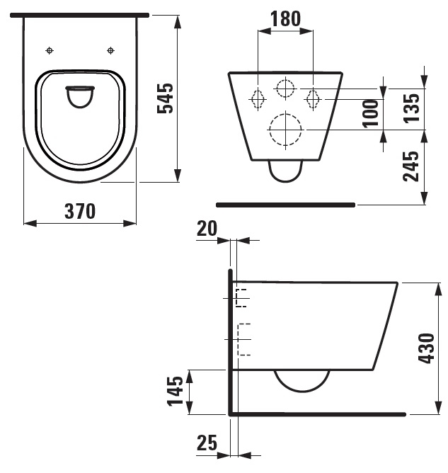 Подвесной унитаз Laufen Kartell Rimless 8.2033.6.000.000.1 безободковый