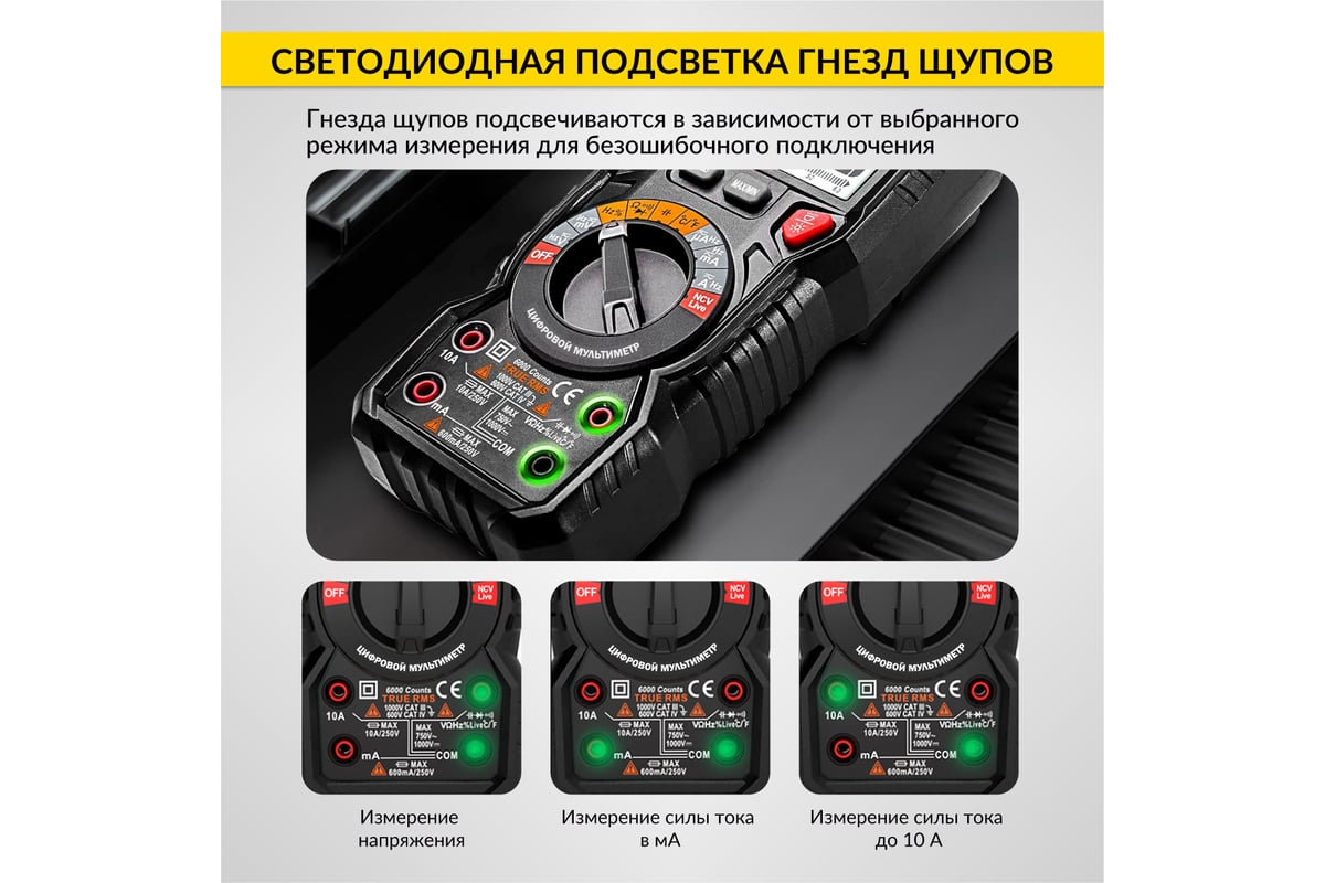 Цифровой мультиметр iCartool CATIII 1000V, СATIV 600V, TrueRMS, AC/DC IC-M118A