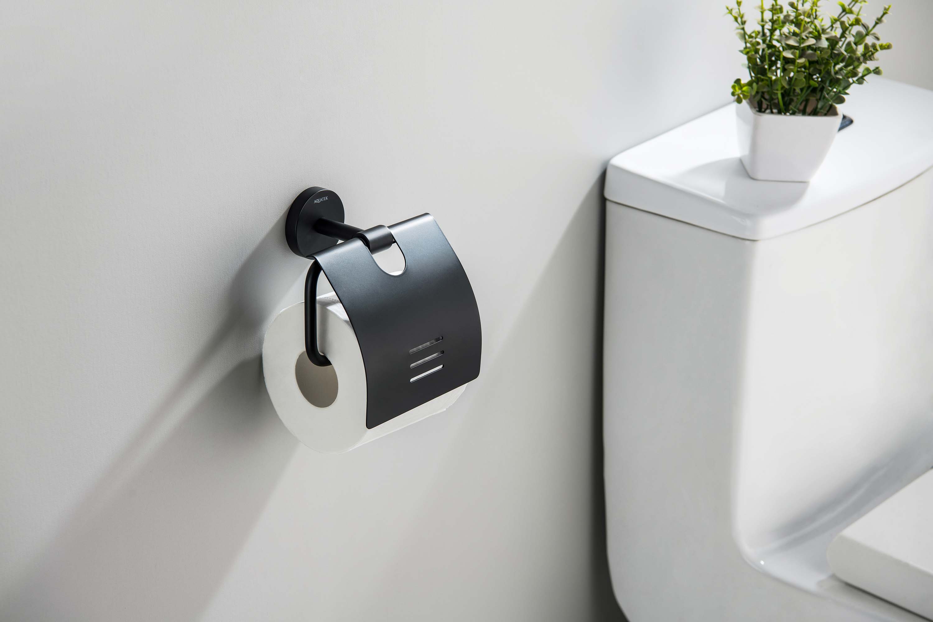 Держатель туалетной бумаги Aquatek Бетта AQ4609MB черный матовый