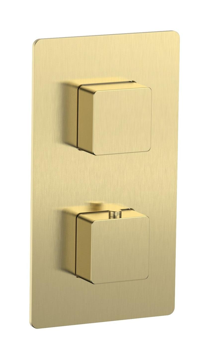 Смеситель для душа AQUAme Savona AQM8809BG термостат, золото шлифованное Смеситель для душа AQUAme Savona AQM8809BG термостат, золото шлифованное