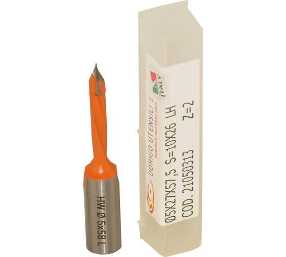 Сверло для сквозных отверстий DORIGO HW Ø5x27x57.5 S=Ø10x26 Z=2 LH 21050313