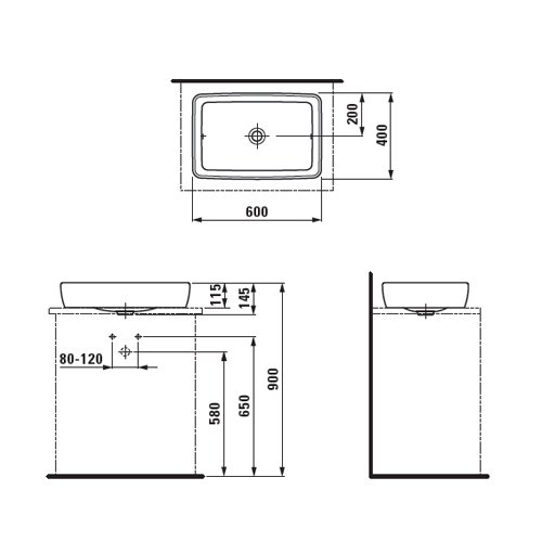 Раковина Laufen Pro S 60 см 8.1695.2.000.112.1