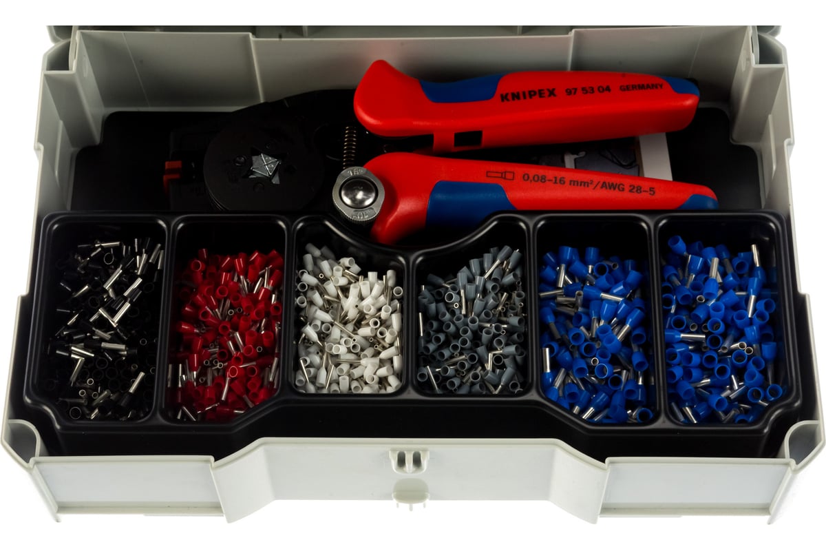 Набор контактных гильз с инструментом для опрессовки Knipex KN-979010