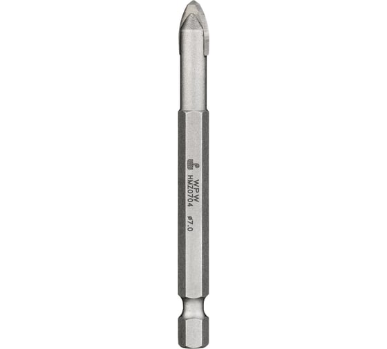 Сверло для стекла и керамики (7х80 мм; хвостовик HEX1/4") WPW HMZ0704