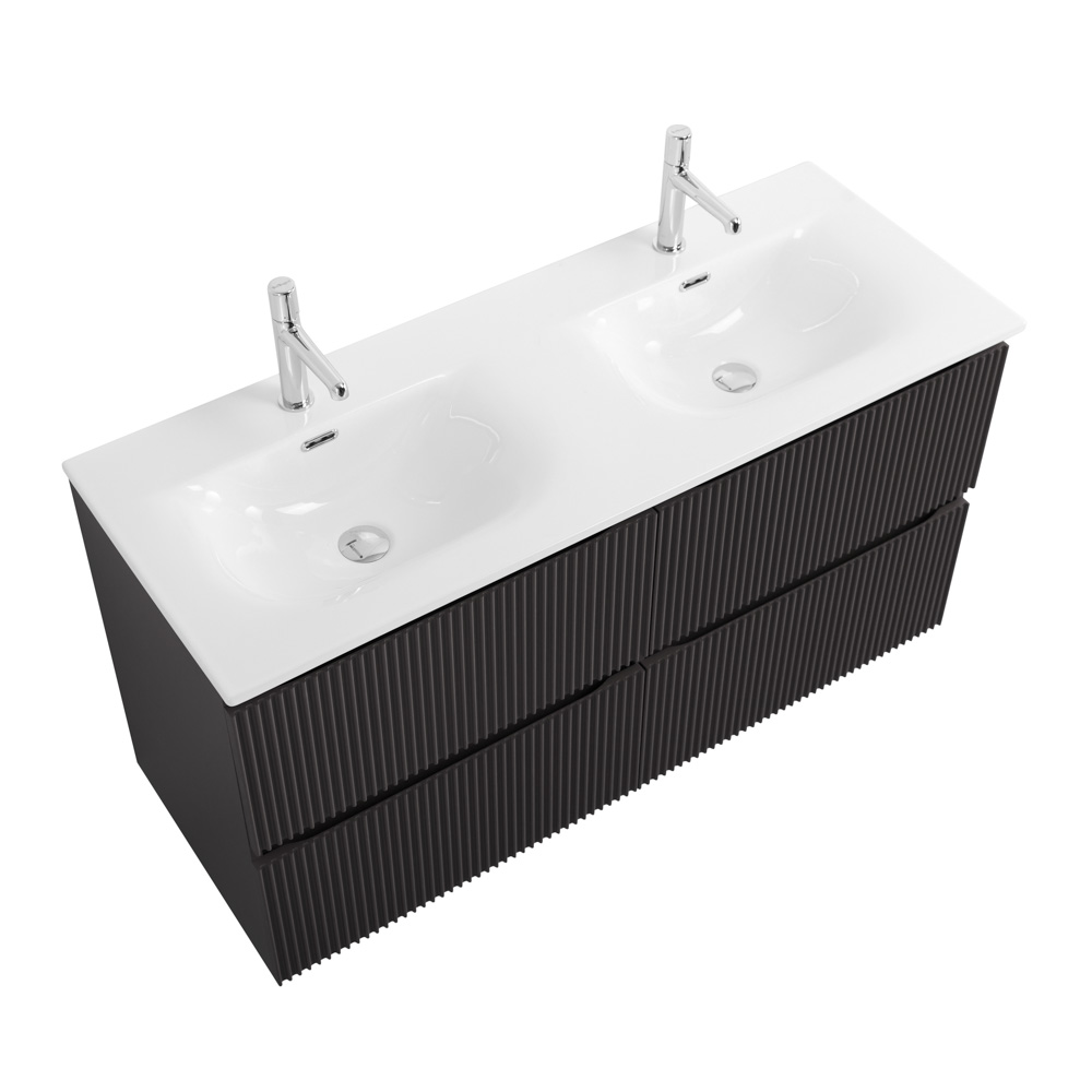 Тумба с раковиной BelBagno Uno 120 см, 4 ящика, Темно-серый матовый