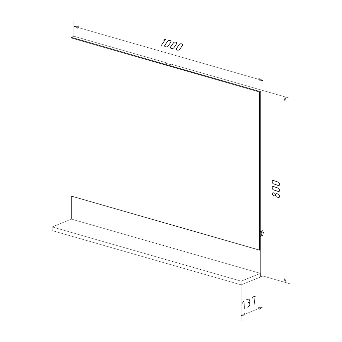 Зеркало Lemark Romance 100x80 см LM07R100Z с полкой, белый глянец