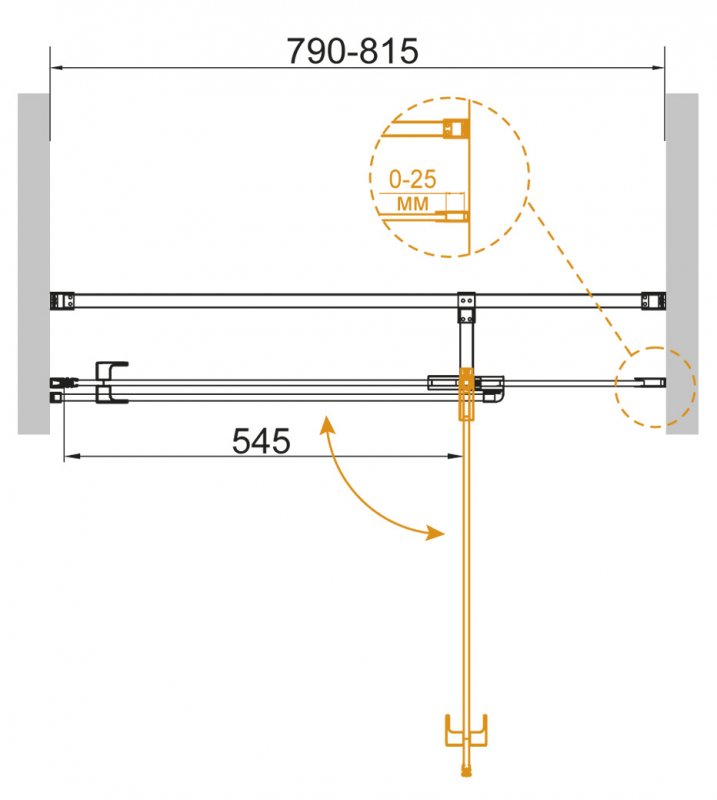 Душевая дверь Cezares Valvola 80x195 VALVOLA-B-1-80-C-Cr прозрачная