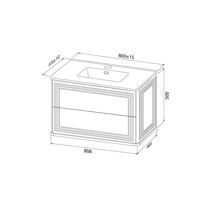 Тумба с раковиной Iddis Oxford Neo 80 см белый матовый OXN80W0i95K