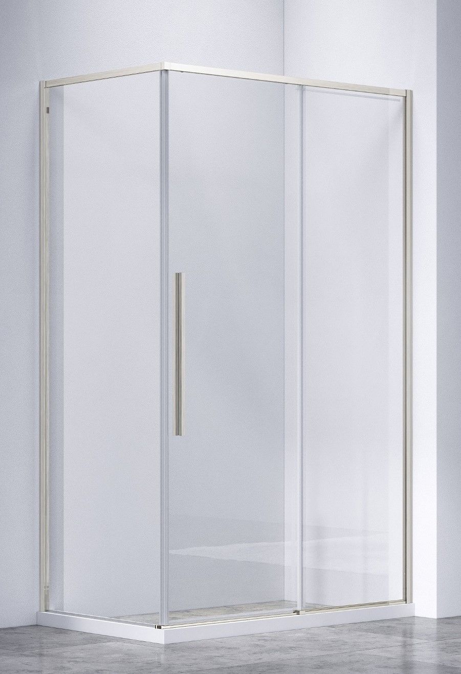 Душевой уголок Vincea Слим-Н (Slim-N) VSR-4SN8013CLBN 130x80 брашированный никель, прозрачное