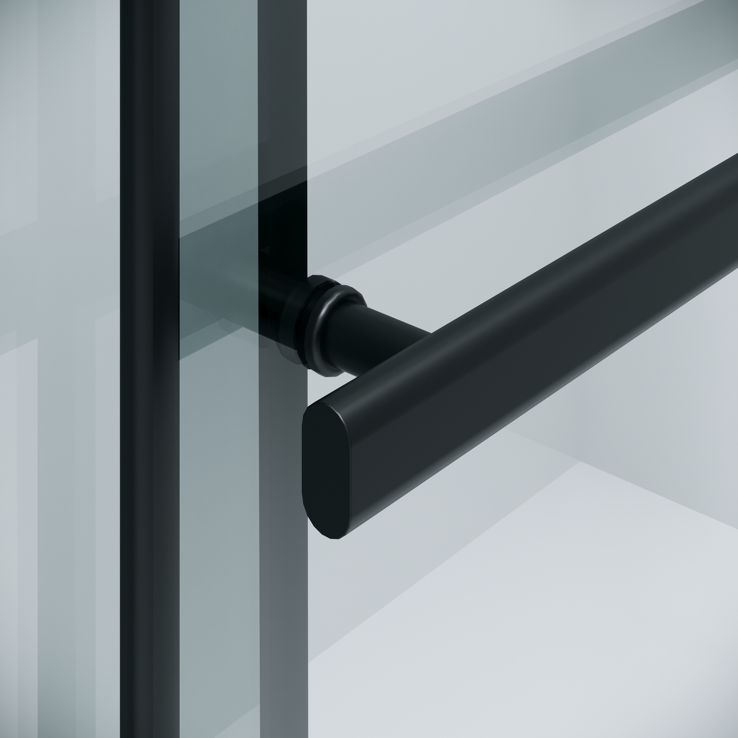 Душевая перегородка Niagara Nova NG-671-12BLACK 120x200 прозрачная, профиль черный матовый