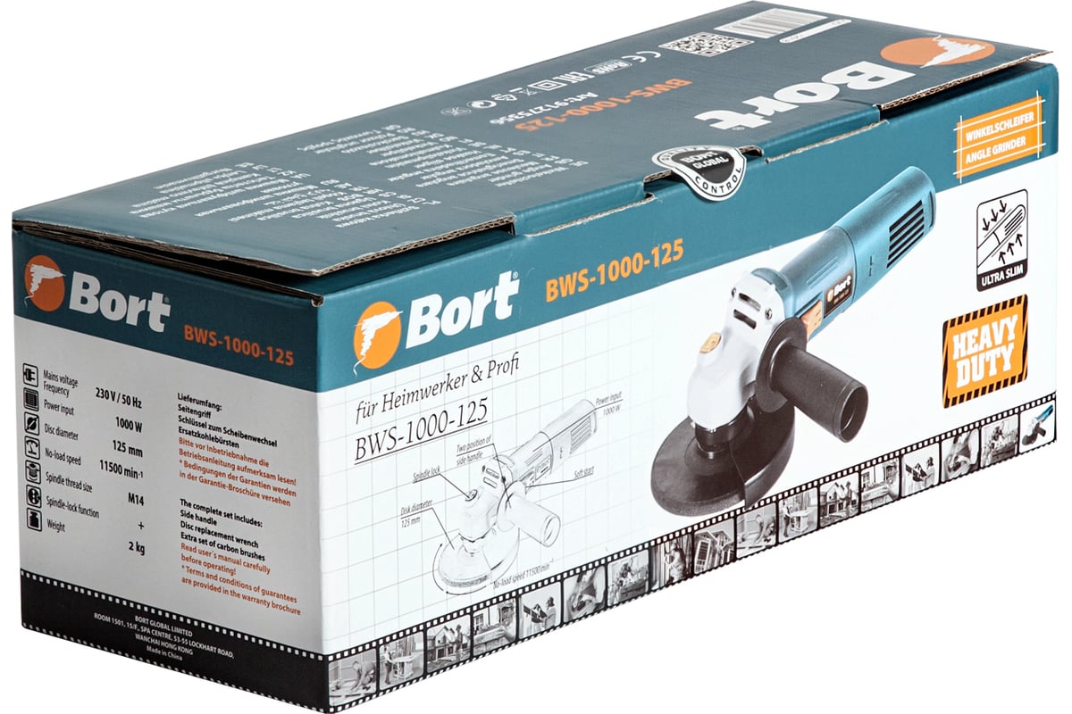 Шлифовальная угловая машина Bort BWS-1000-125 91275356